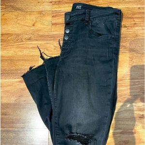 Kut from the Kloth Distressed Skinny Black Jeans